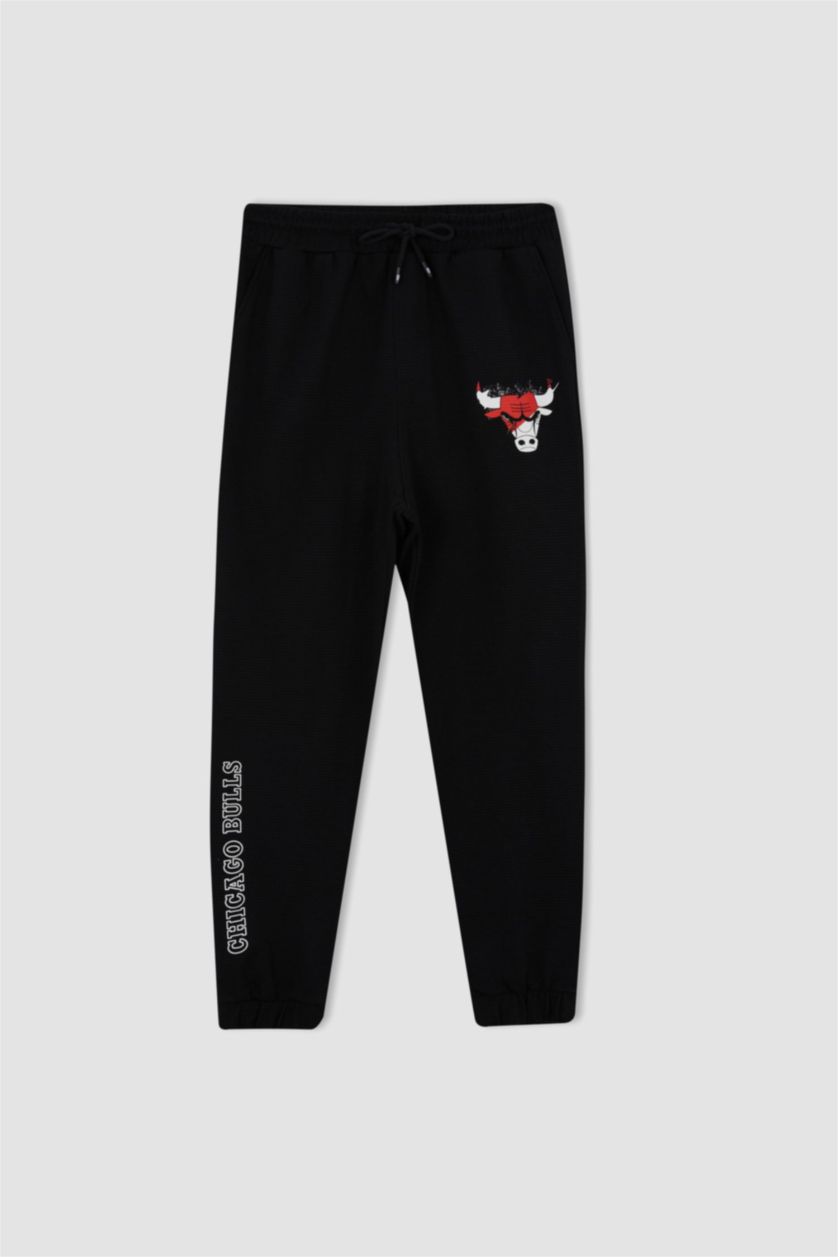 MAN Black DeFactoFit NBA Chicago Bulls Oversize Fit Jogger Sweatpants