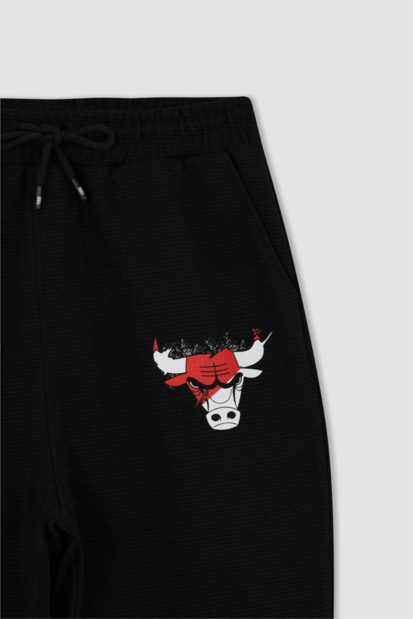MAN Black DeFactoFit NBA Chicago Bulls Oversize Fit Jogger Sweatpants
