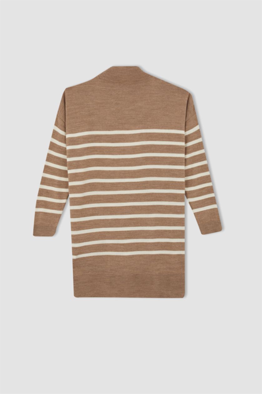 FEMME Beige Tunique Coupe Régulière Col montant