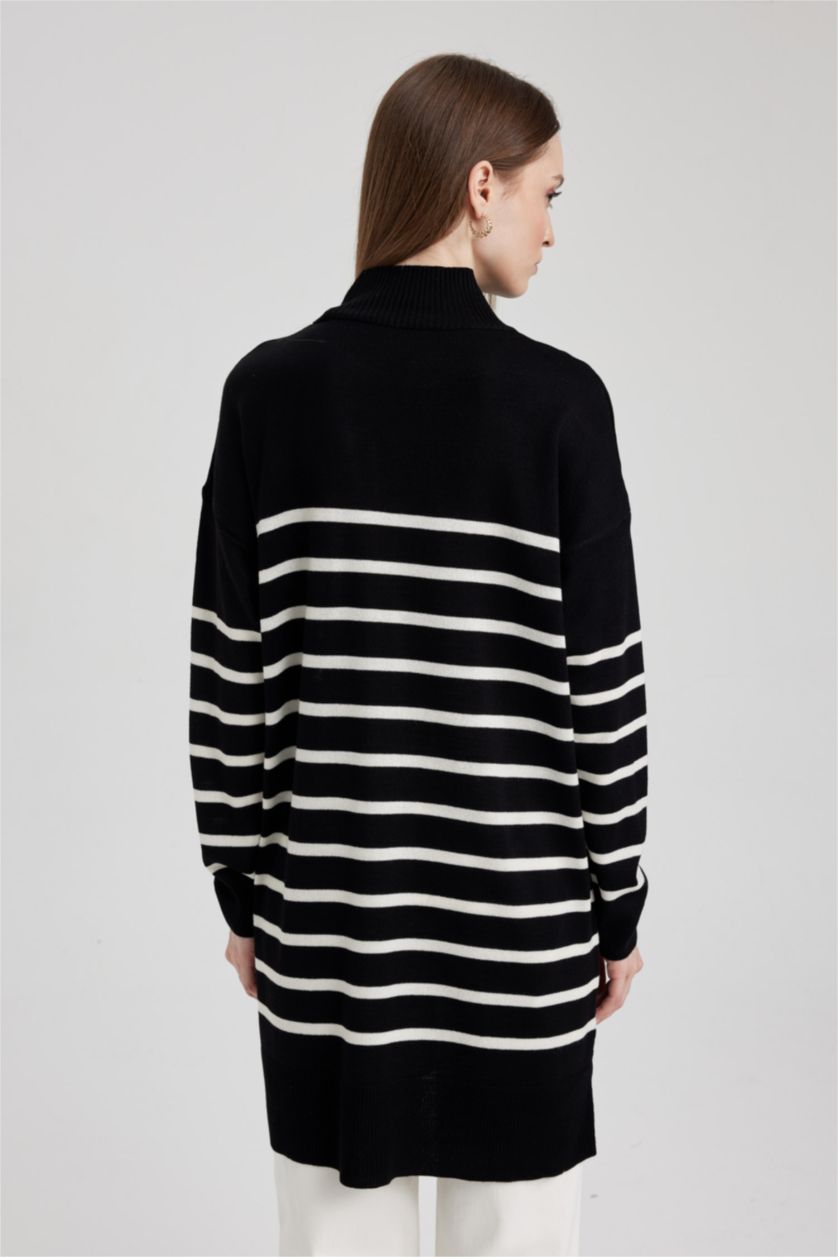 FEMME Noir Tunique Coupe Régulière Col montant