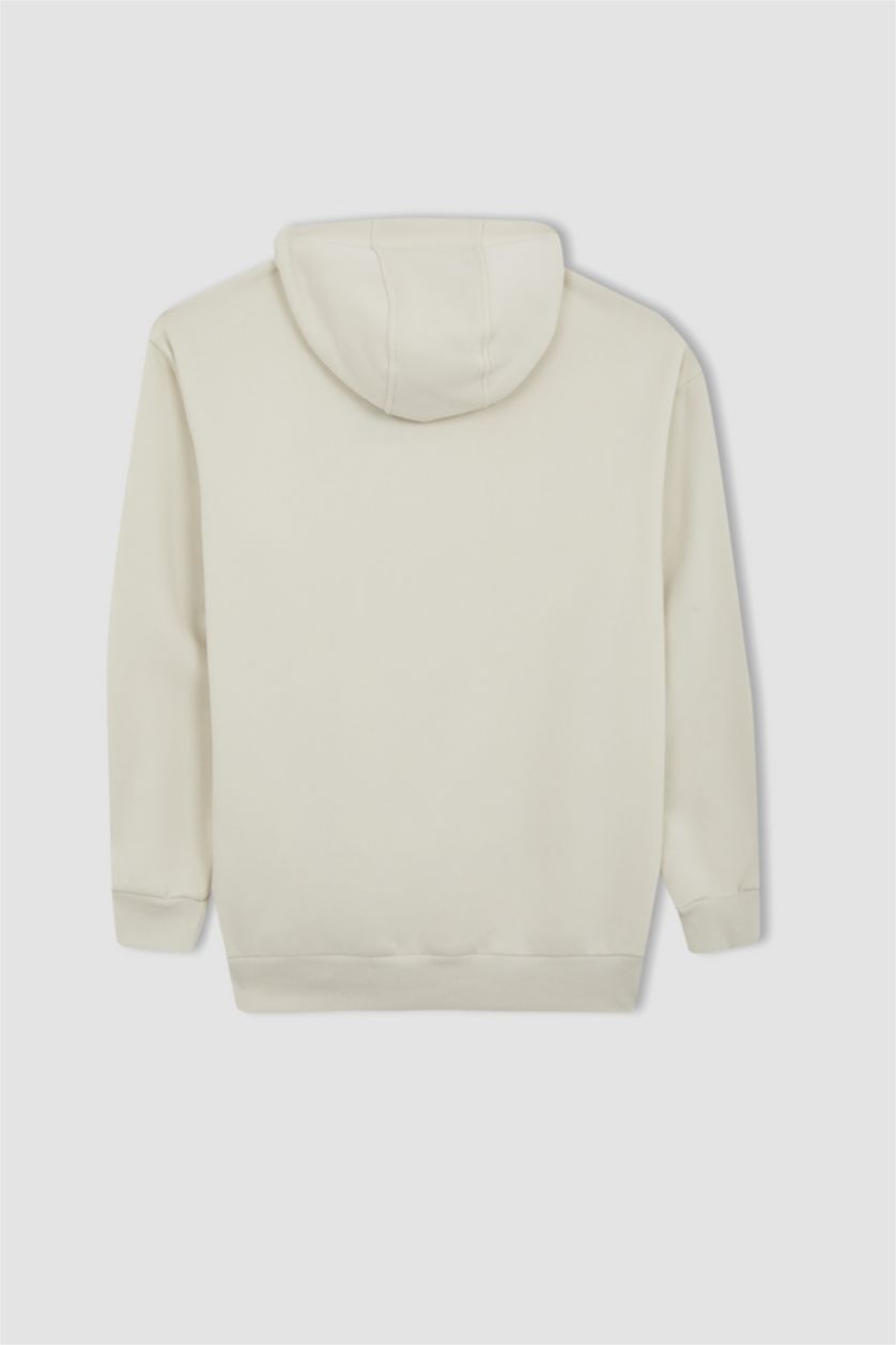 Erkek Taş Boxy Fit Kalın Kumaş Sweatshirt