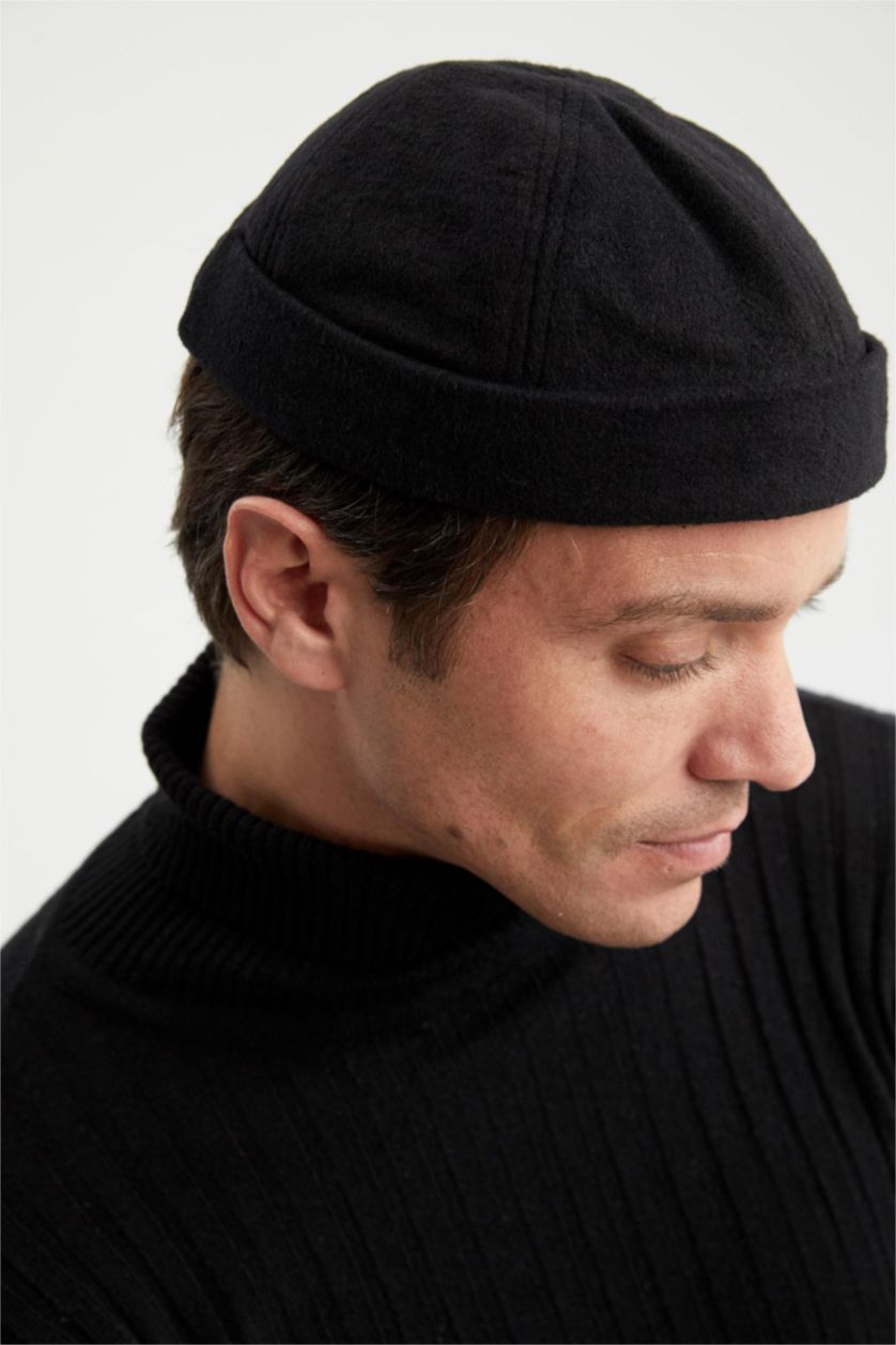 Erkek Siyah Erkek Kısa Şapka