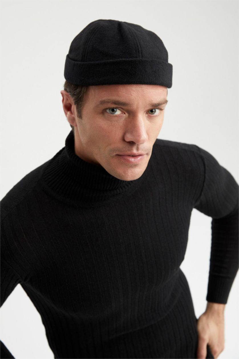 Erkek Siyah Erkek Kısa Şapka