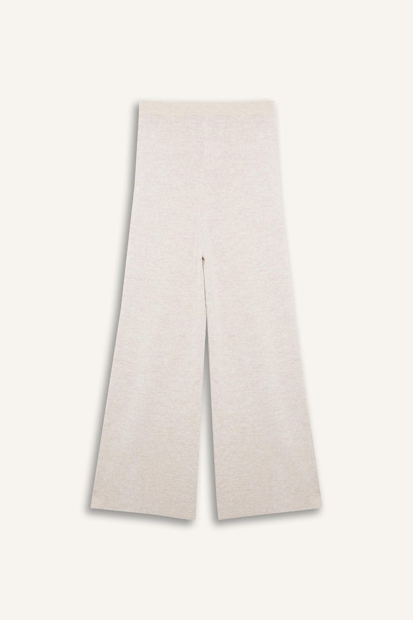 نساء بيج فاتح بنطلون قصة مريحة برجل واسع وايد ليج