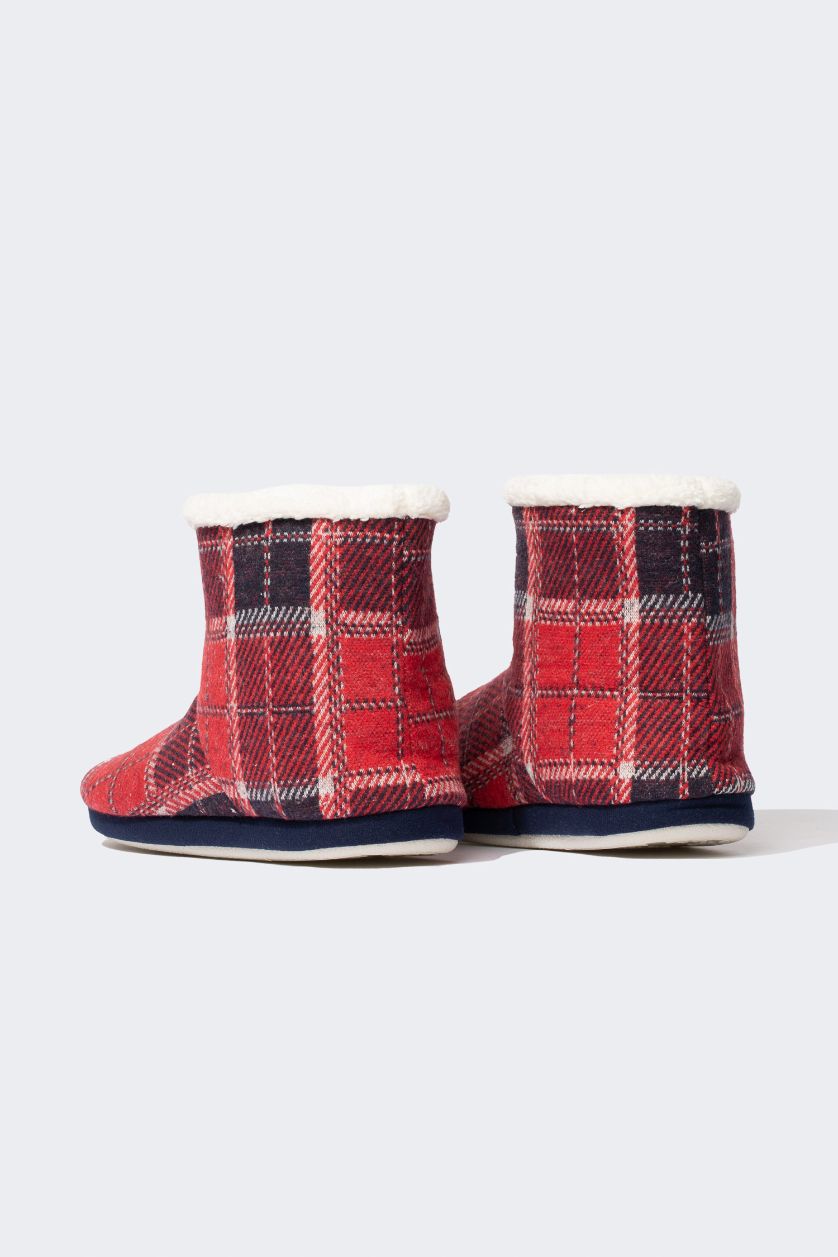 نساء أحمر شبشب منزلي شتوي بكعب مسطح من Fall In Love