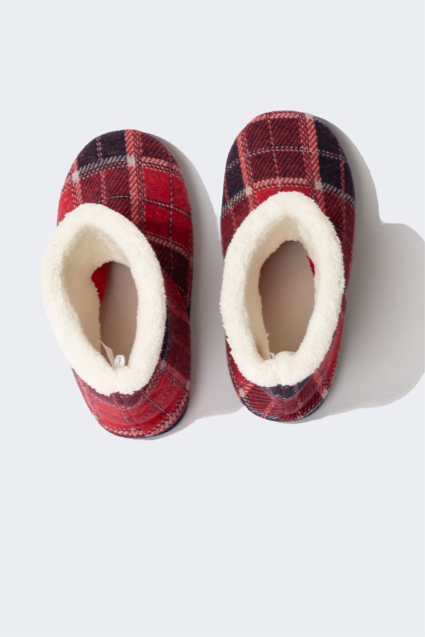 نساء أحمر شبشب منزلي شتوي بكعب مسطح من Fall In Love