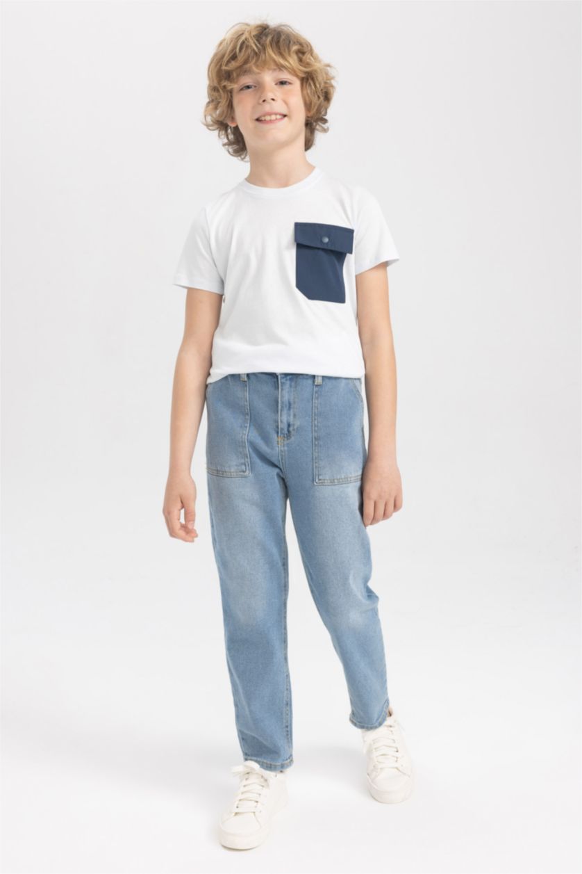 أولاد نعناع تيشيرت نص كم قصة عادية برقبة مستديرة