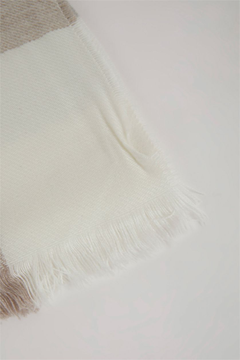 Женщины Светло-серый Шарф в клетку для женщин