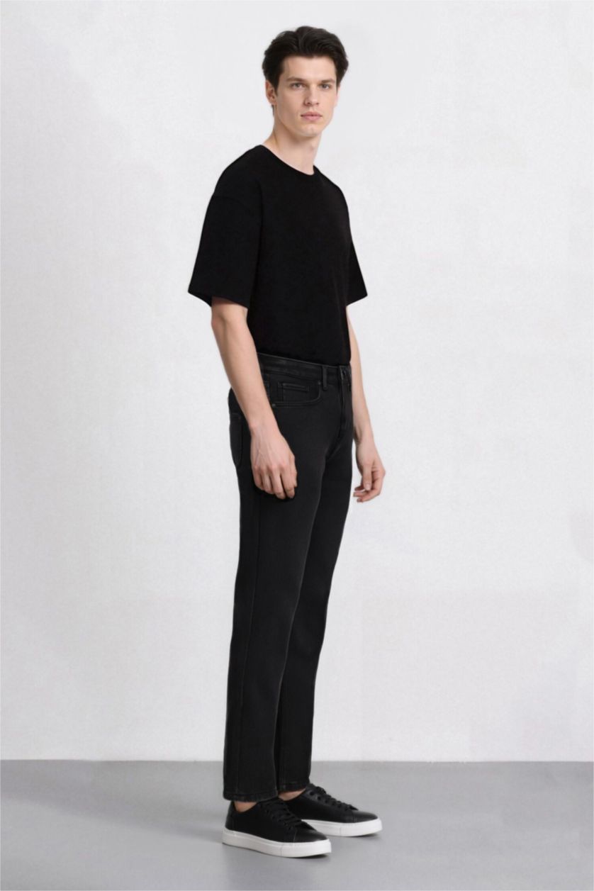 رجال أسود Sergio Regular Fit Regular Hem Jeans