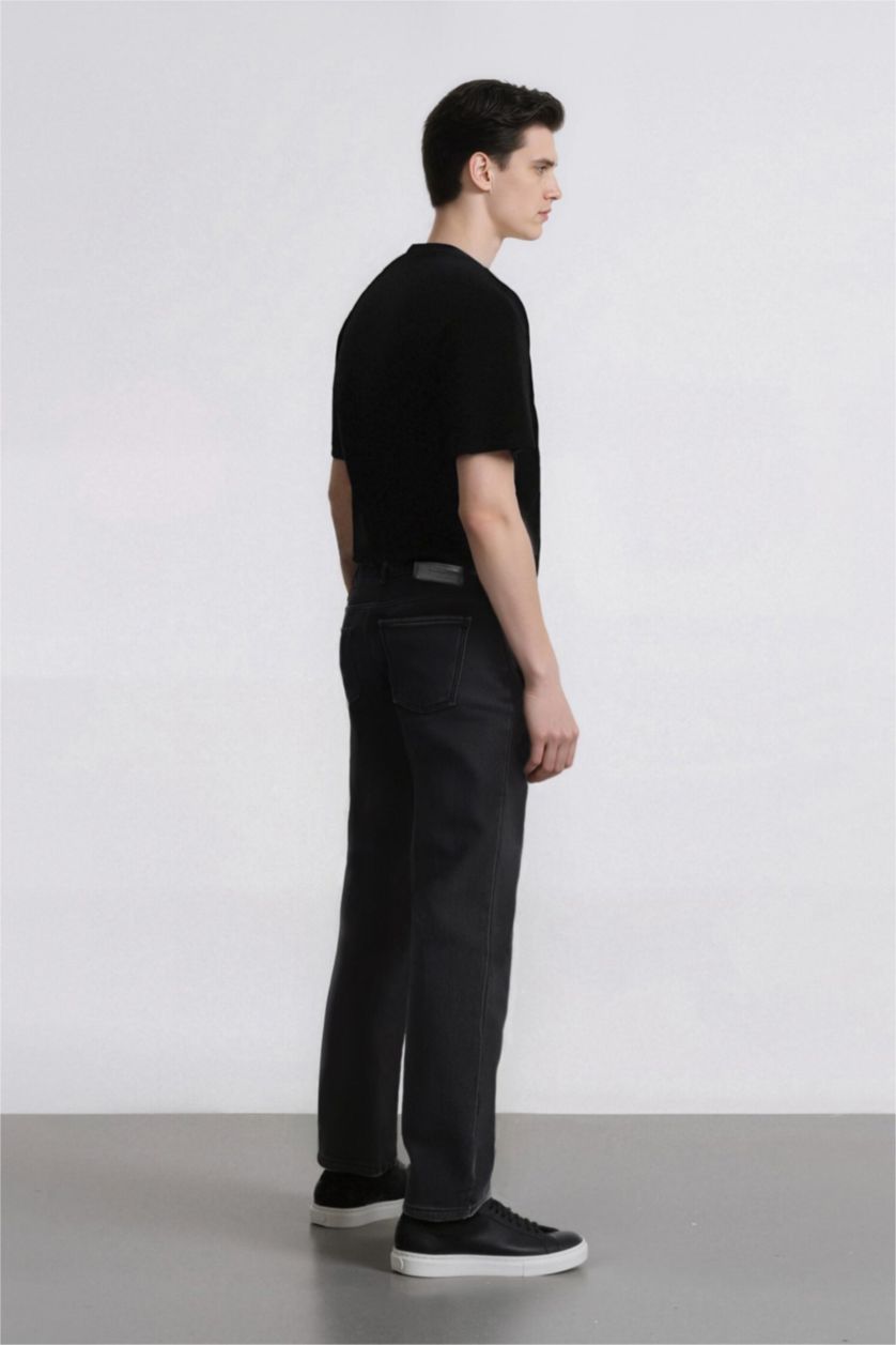 رجال أسود Sergio Regular Fit Regular Hem Jeans