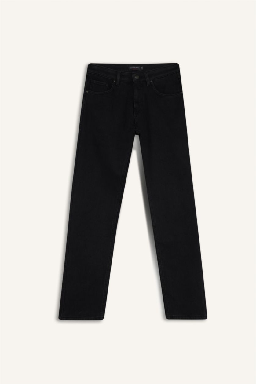 رجال أسود Sergio Regular Fit Regular Hem Jeans
