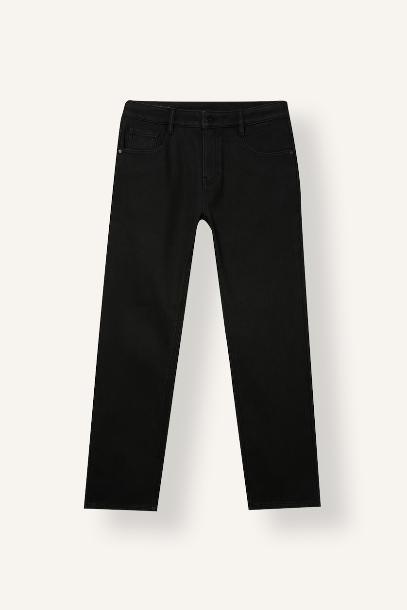 MAN Black Regular Fit Normal Waist Straight Leg Jeans
