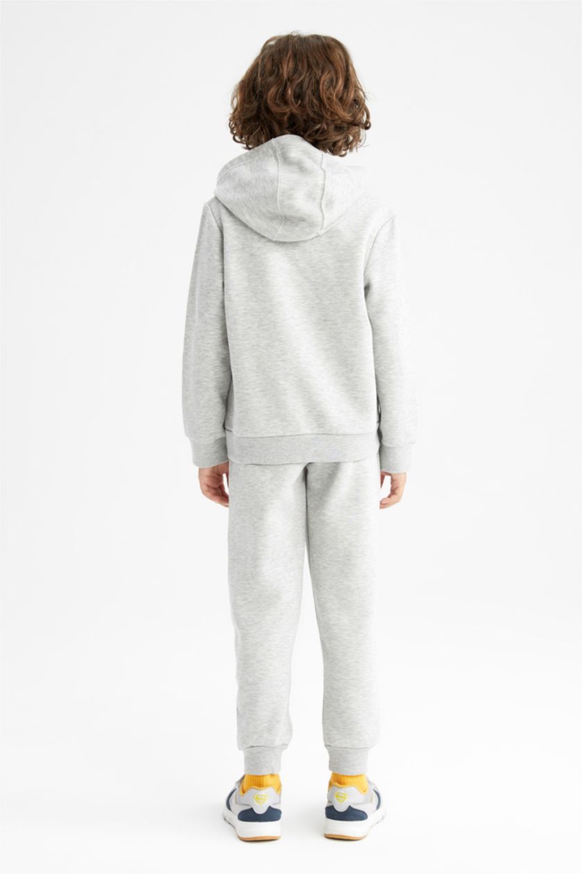 أولادي ميلانج رمادي طقم ولادي بقصة عادية بأكمام طويلة - قطعتين