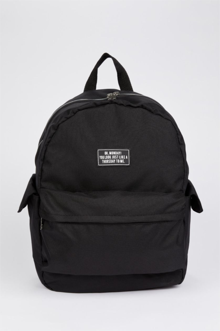 Kadın Siyah Unisex Kendini Onaran Su Geçirmez Baskılı Büyük Okul Sırt Çantası