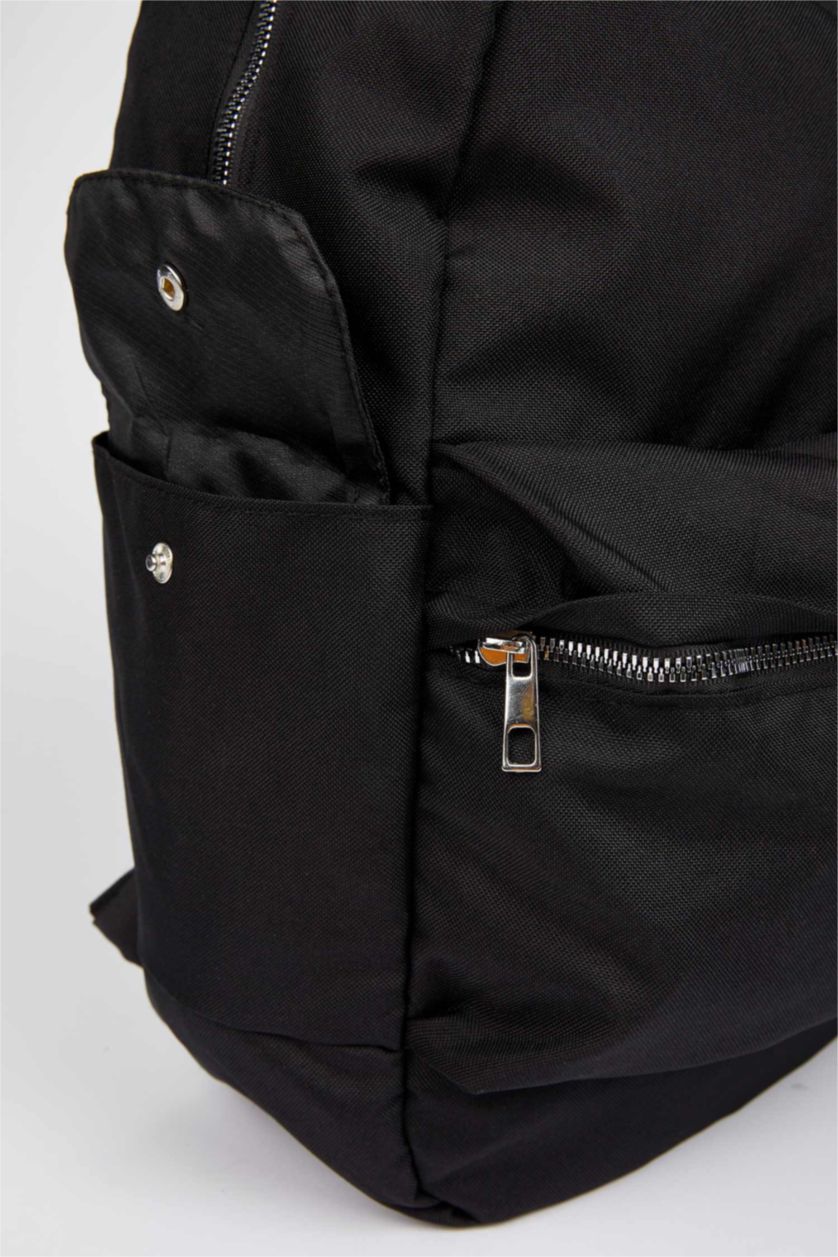 Kadın Siyah Unisex Kendini Onaran Su Geçirmez Baskılı Büyük Okul Sırt Çantası