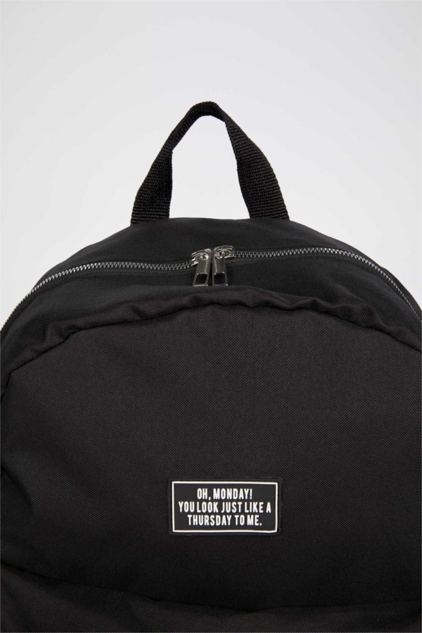 Kadın Siyah Unisex Kendini Onaran Su Geçirmez Baskılı Büyük Okul Sırt Çantası