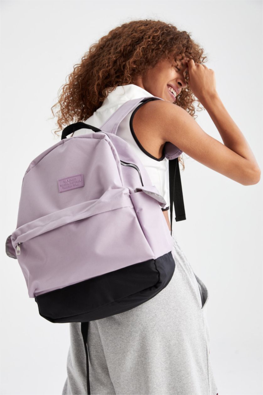 Женщины Сиреневый Рюкзак водоотталкивающий унисекс, Школьная коллекция