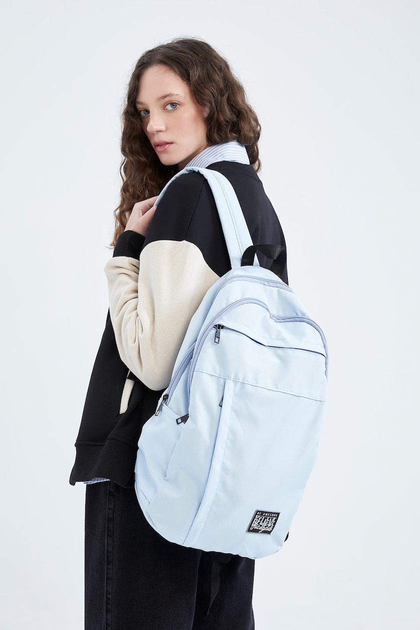 Kadın Açık Mavi Unisex Büyük Sırt Çantası