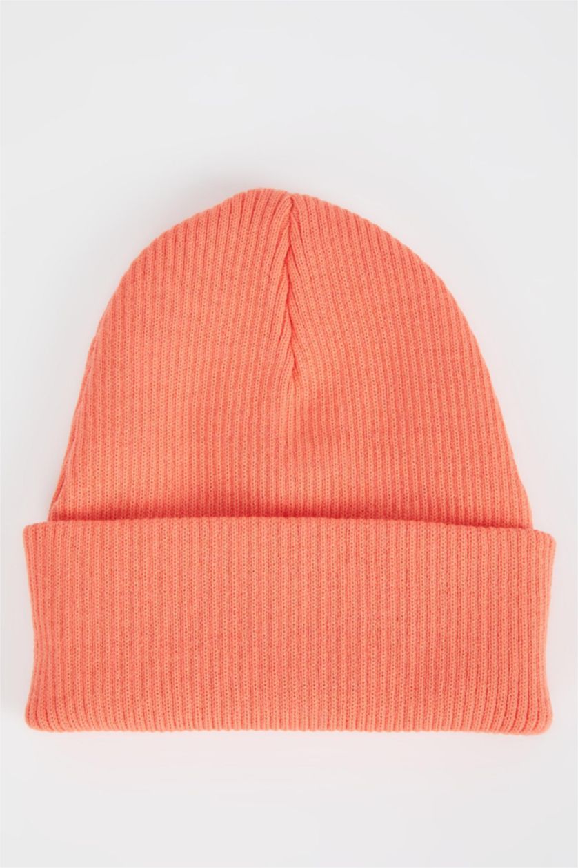 FILLES Orange Clair Bonnet d'hiver Basique Fille