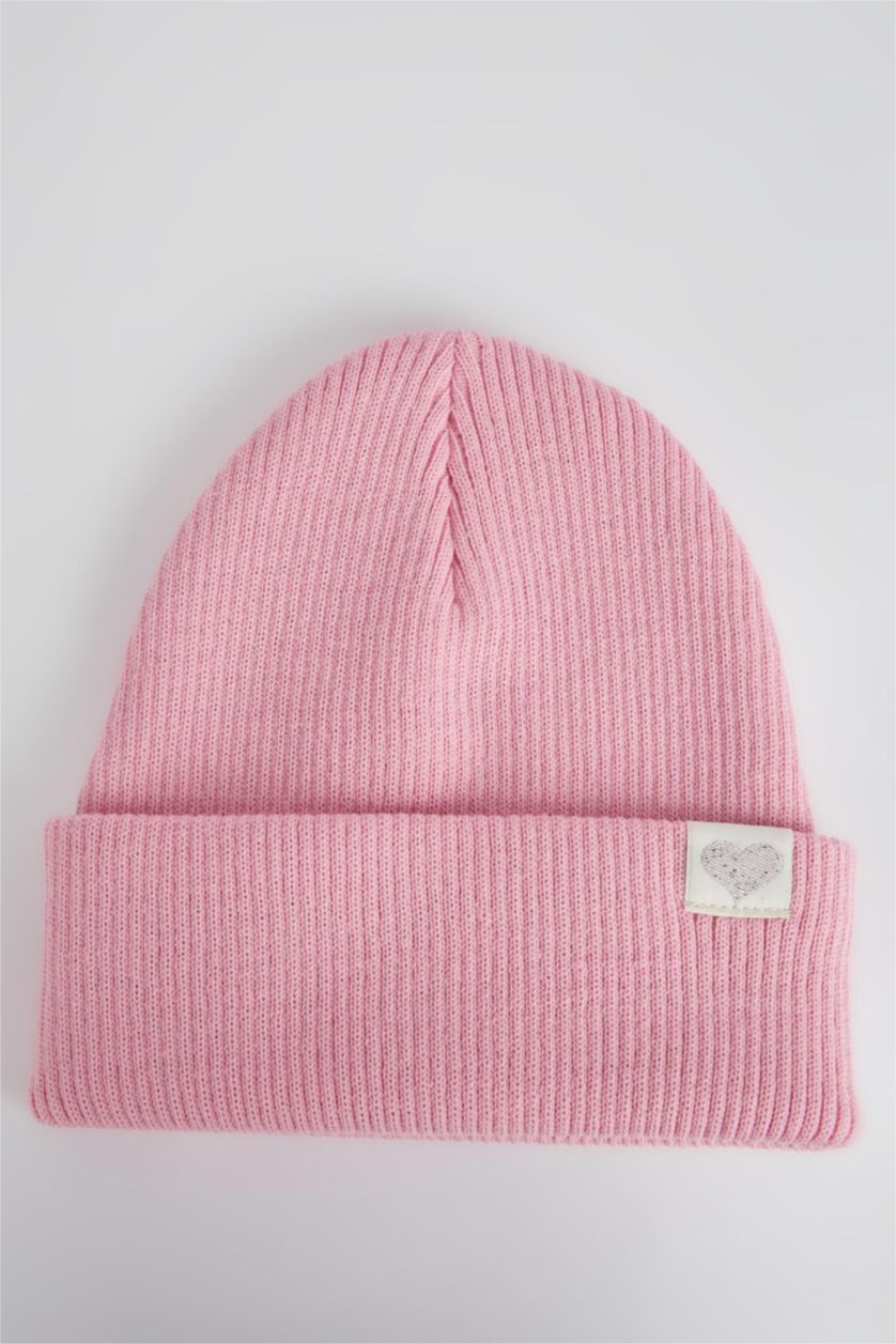 FILLES Rose Clair Bonnet d'hiver Basique Fille