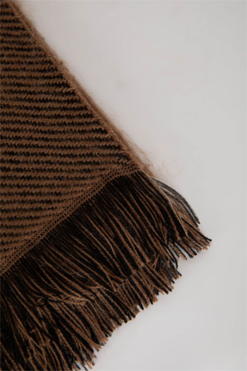 HOMME Marron Écharpe à motif carré pour homme