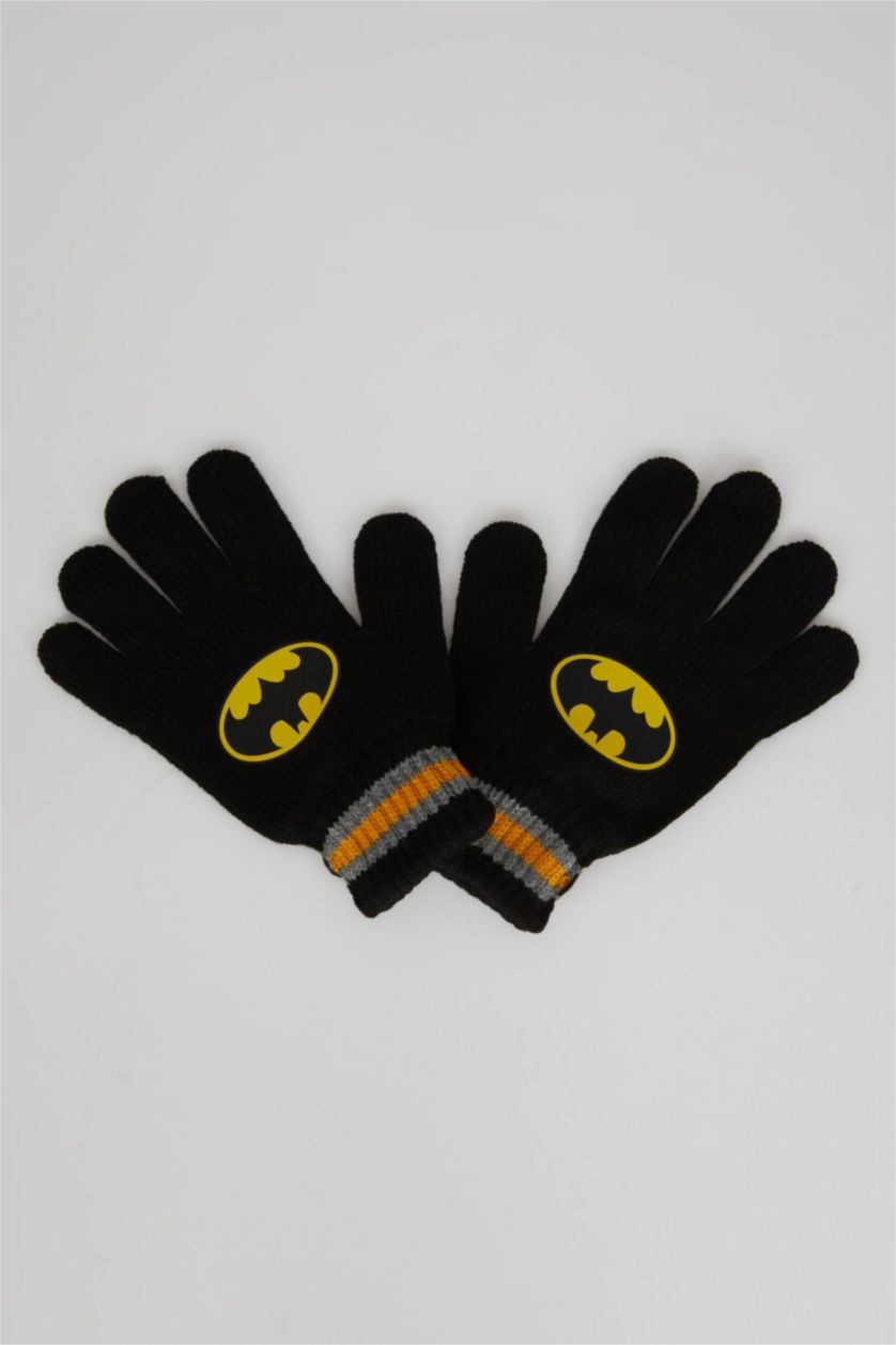 Erkek Çocuk - Genç Erkek Siyah Erkek Çocuk Batman Triko Eldiven