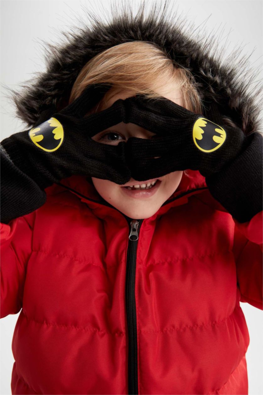 Erkek Çocuk - Genç Erkek Siyah Erkek Çocuk Batman Triko Eldiven
