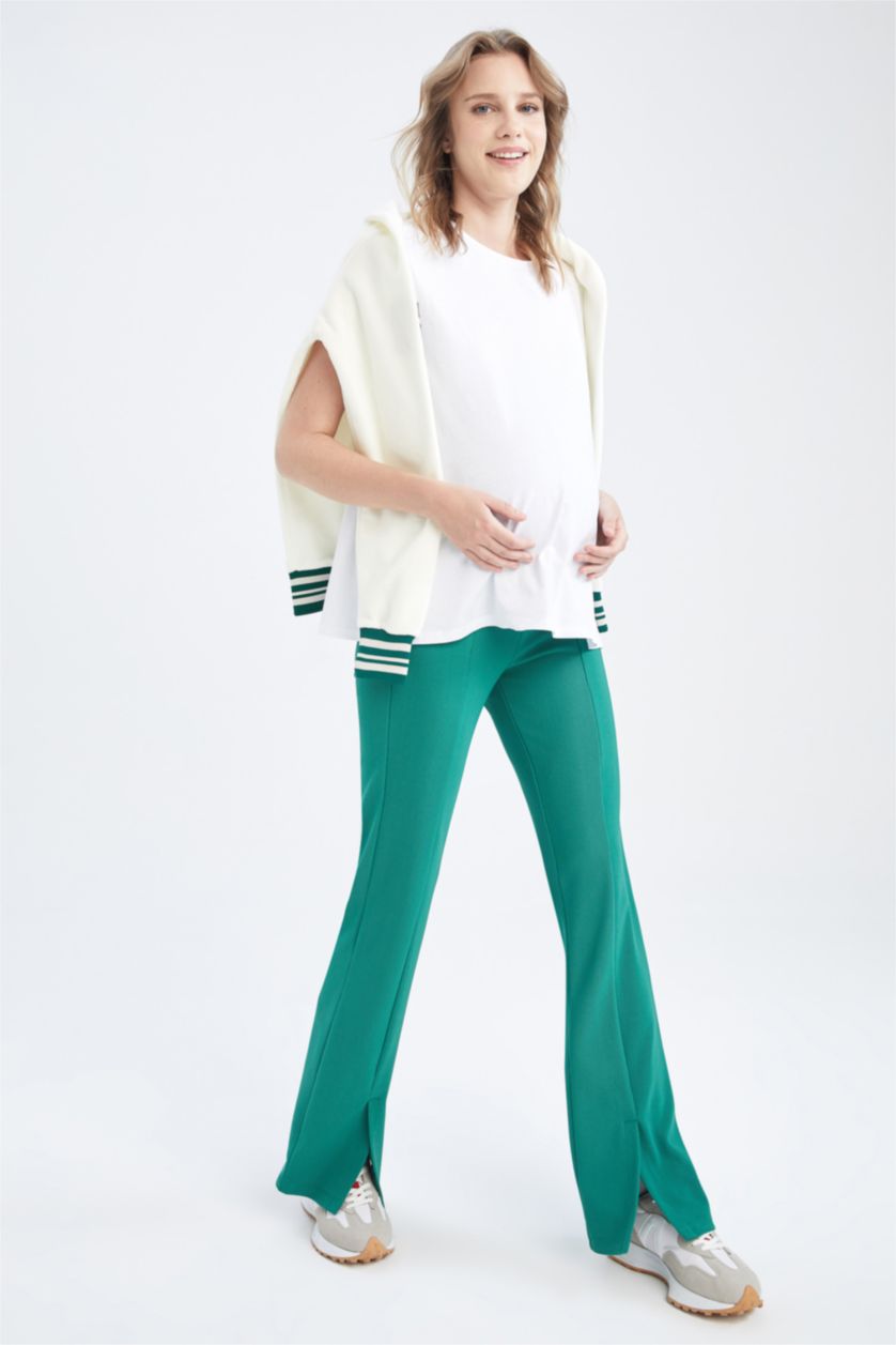 WOMAN White Pregnant Regular Fit Crew Neck Sleeveless T-Shirt