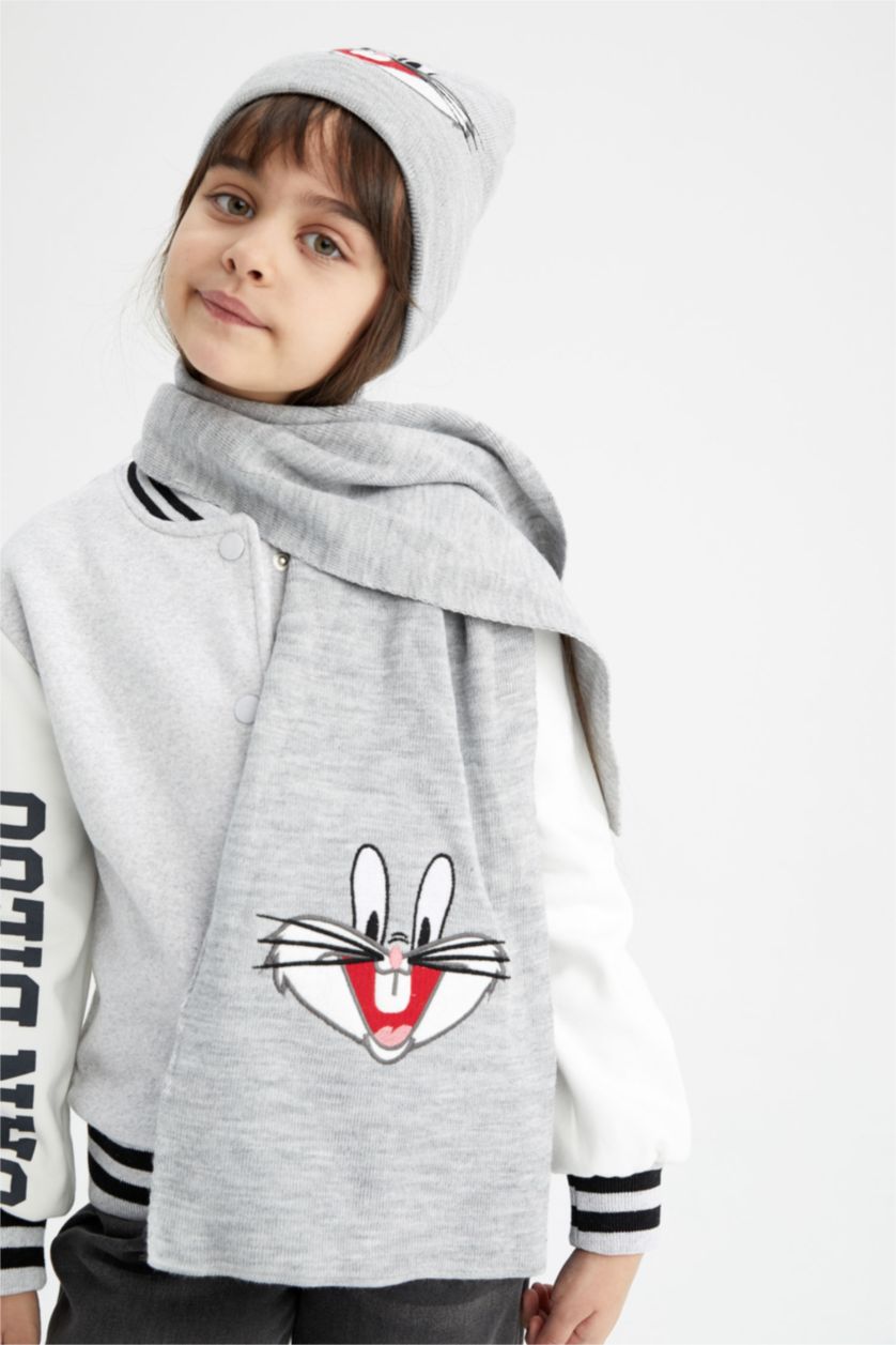 Девочки и подростки Светло-серый Шапка и шарф Looney Tunes для девочек