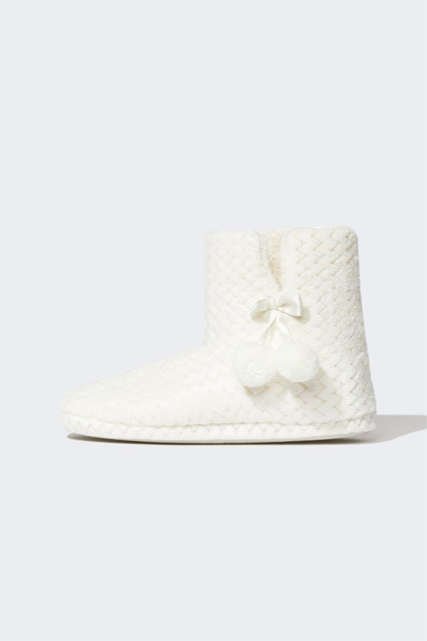 نساء بيج فاتح شبشب منزلي نسائي بكعب مسطح بدون أربطة شتوي Fall In Love من