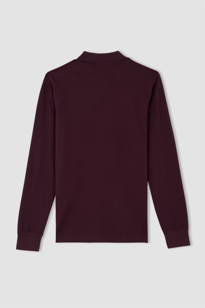 HOMME Bordeaux Polo Coupe slim raccourcie