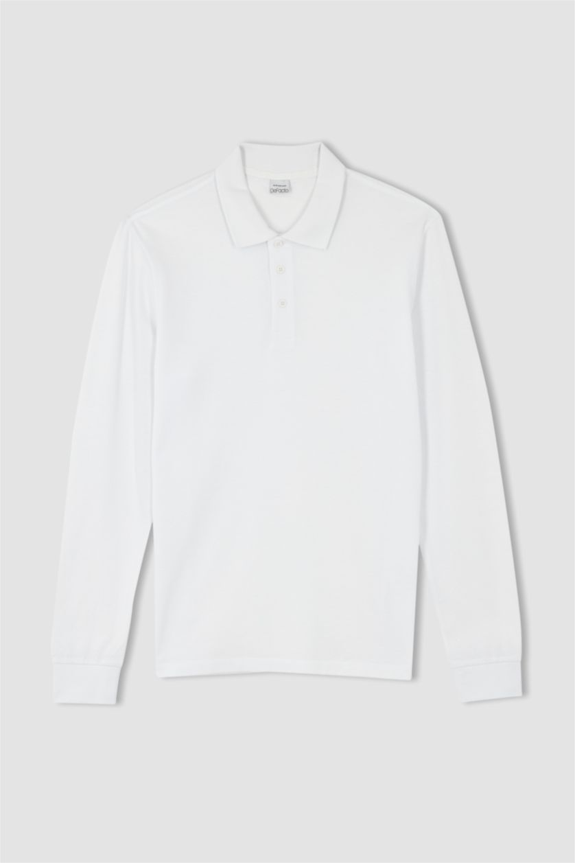 Мужчины Белый Футболка-поло приталенного кроя для мужчин