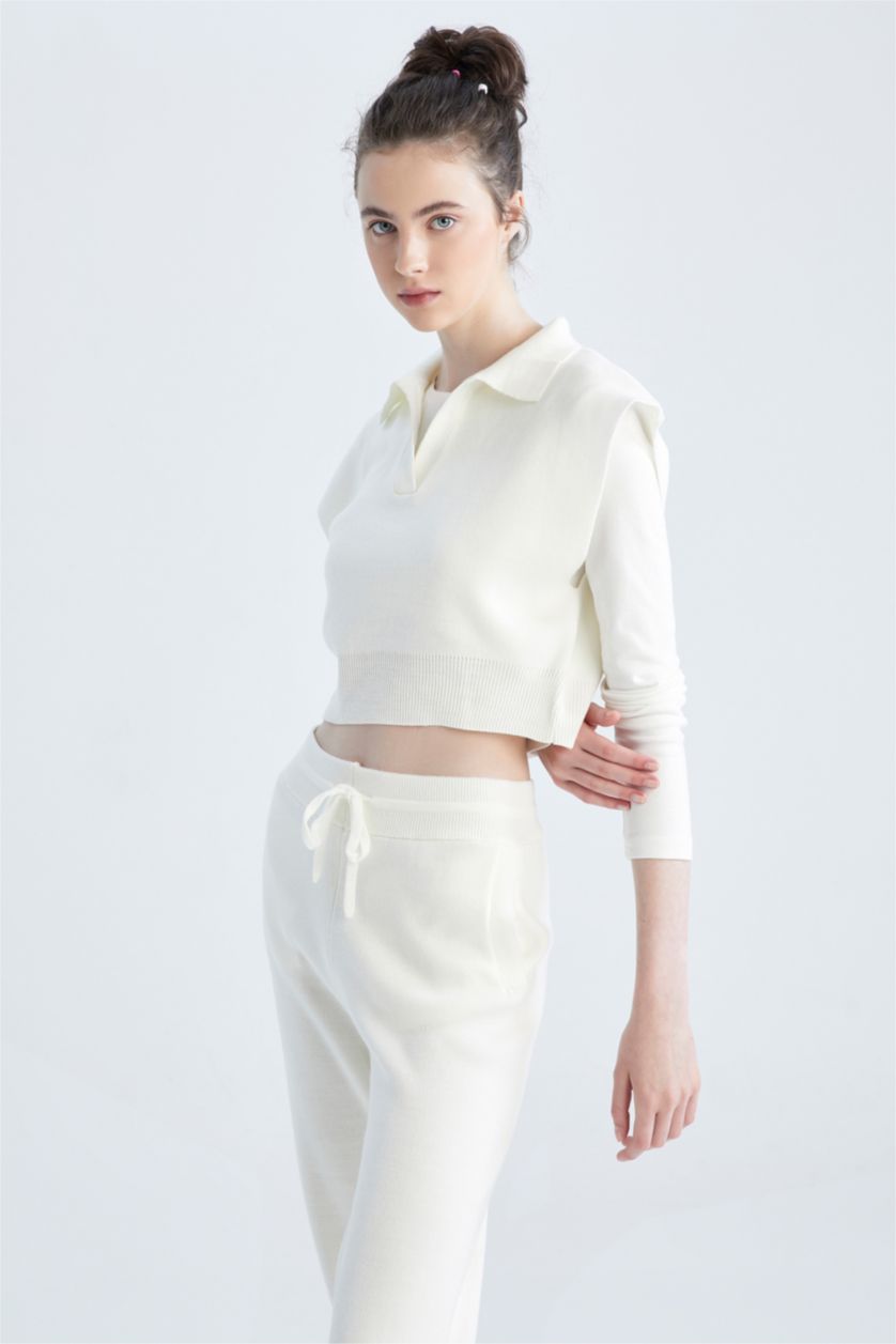 Жіночий Бежевий Regular Fit Polo Collar