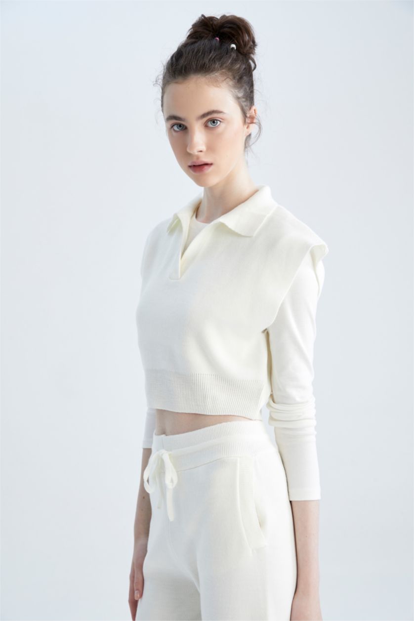 Жіночий Бежевий Regular Fit Polo Collar