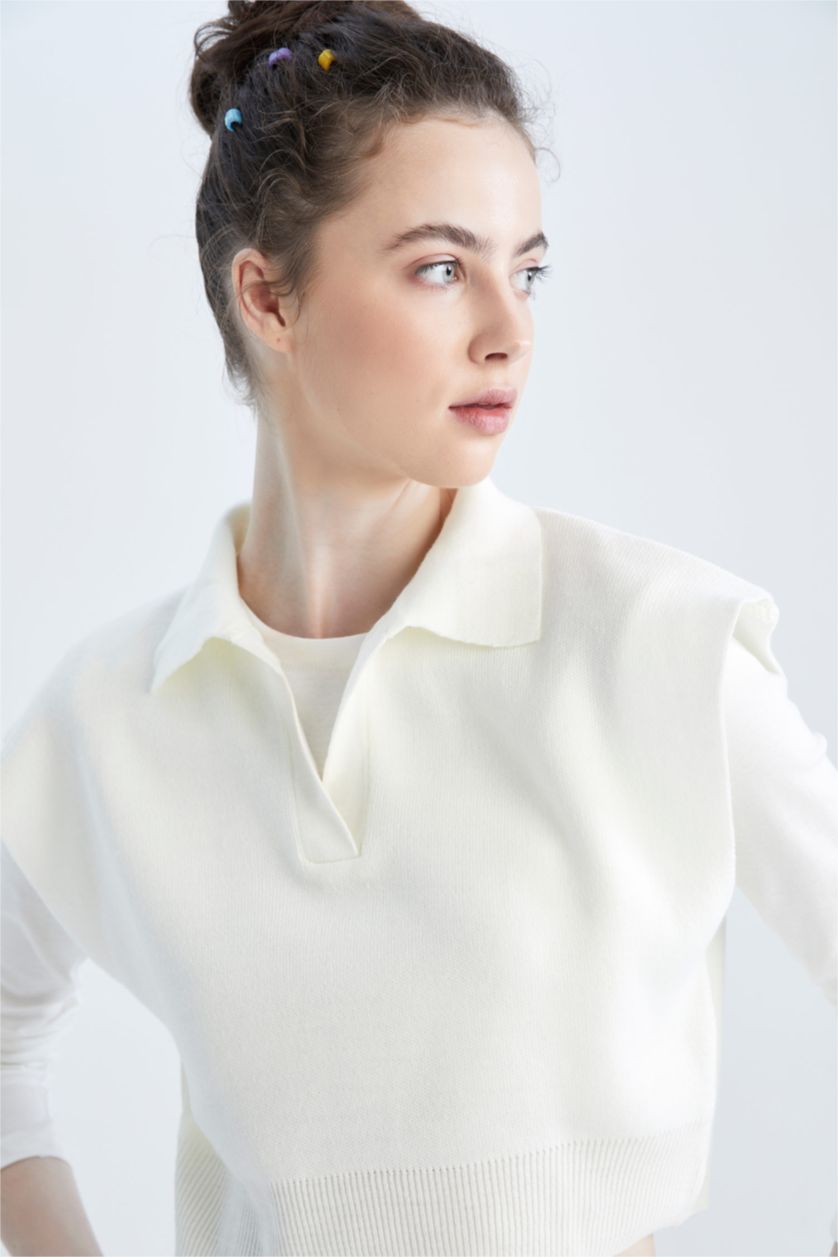 Жіночий Бежевий Regular Fit Polo Collar