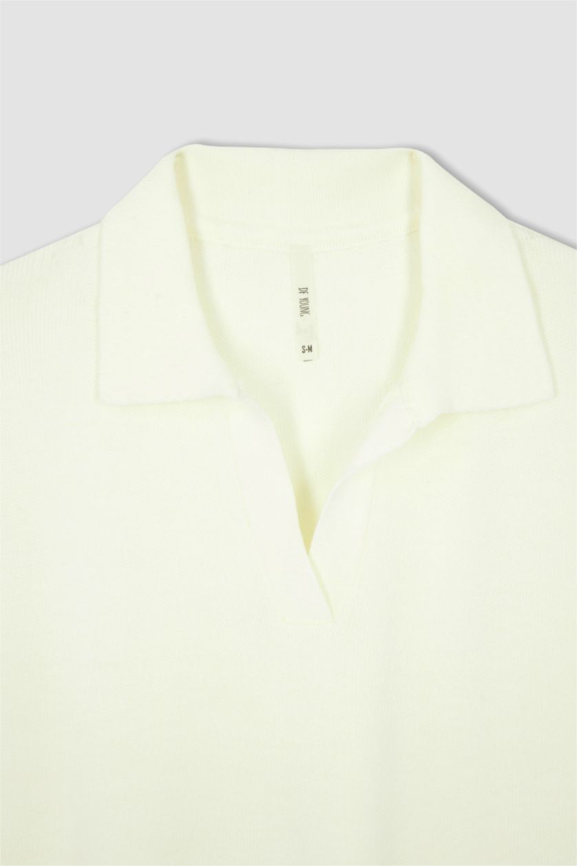 Жіночий Бежевий Regular Fit Polo Collar