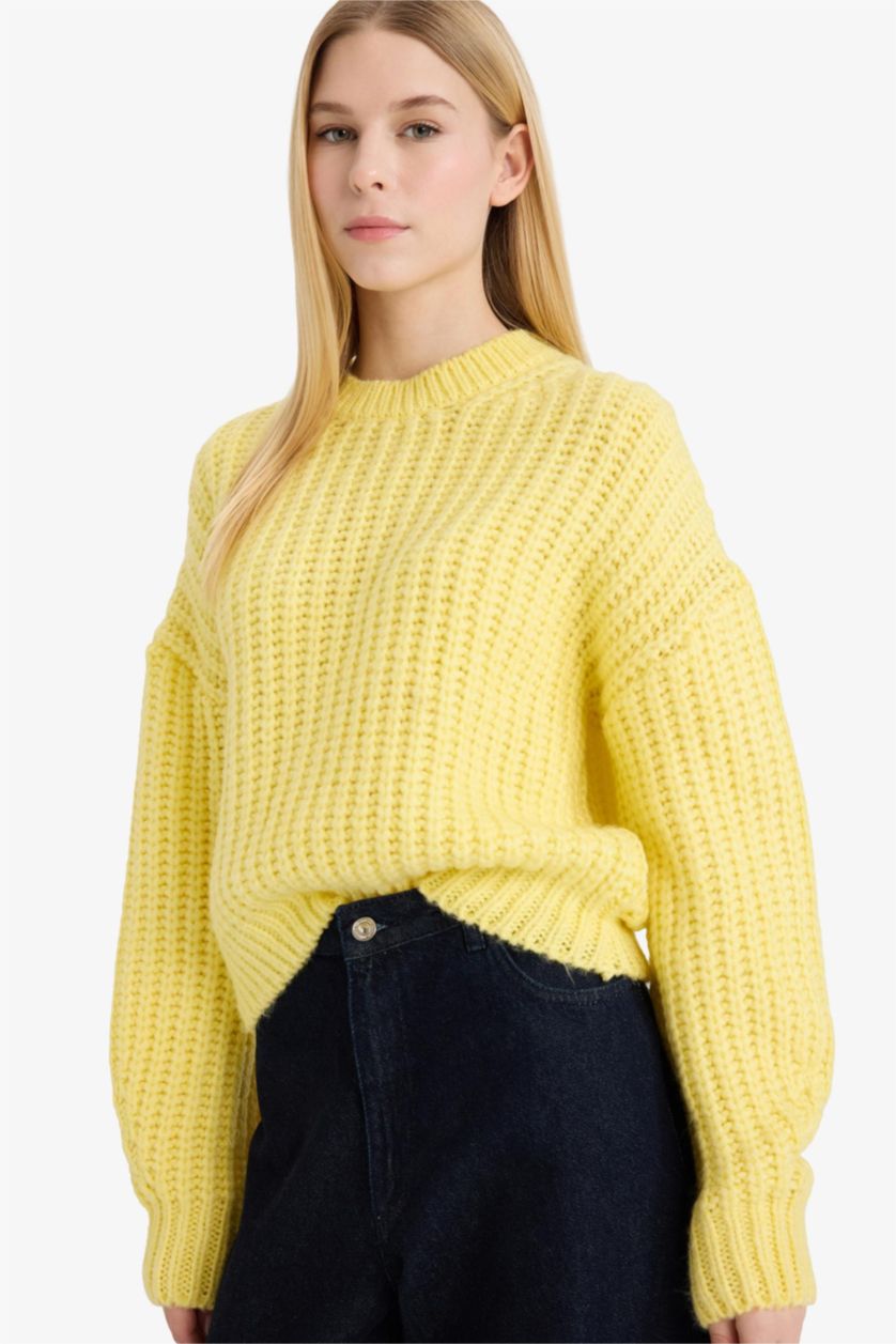 WOMAN Light Yellow Oversize Fit Pullover