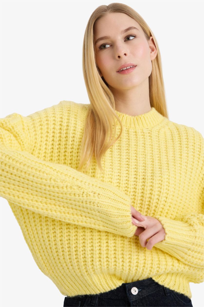 WOMAN Light Yellow Oversize Fit Pullover