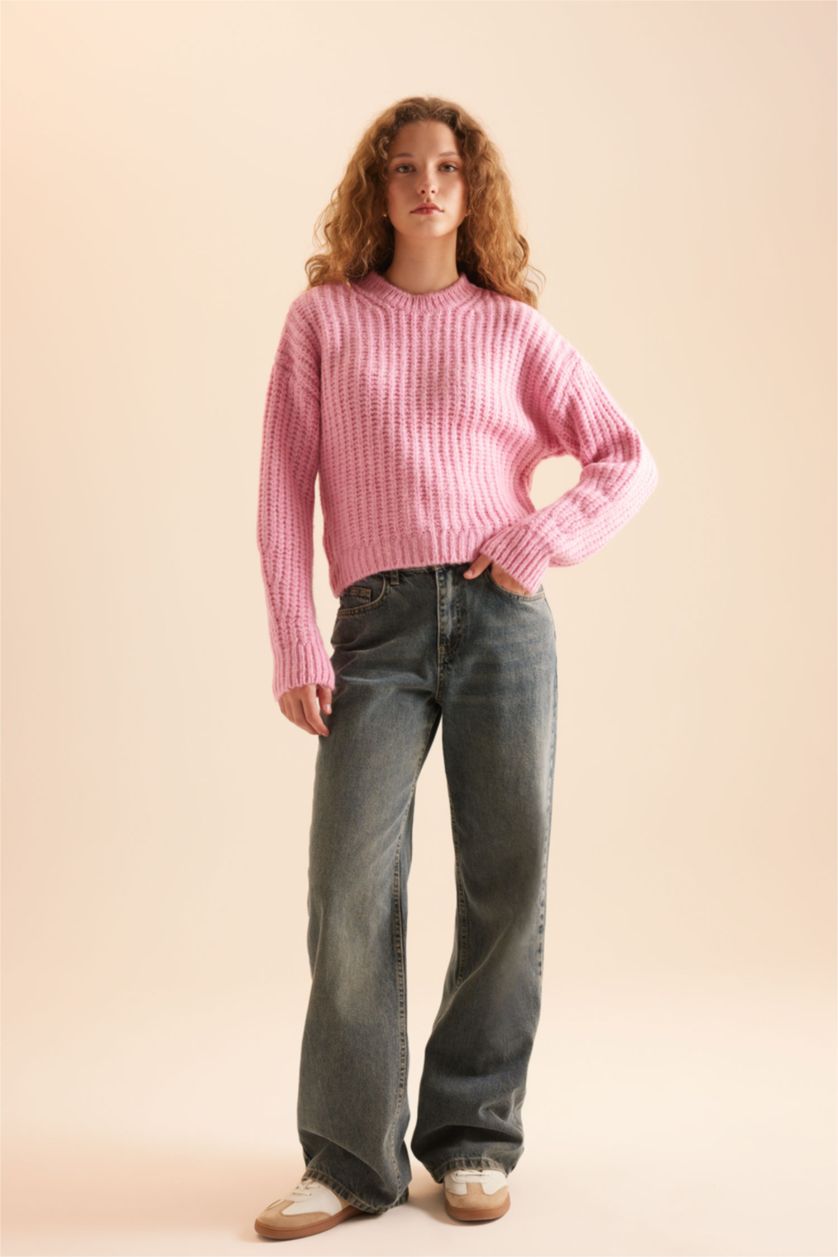 Women Pink Oversize Fit Knitwear Pullover