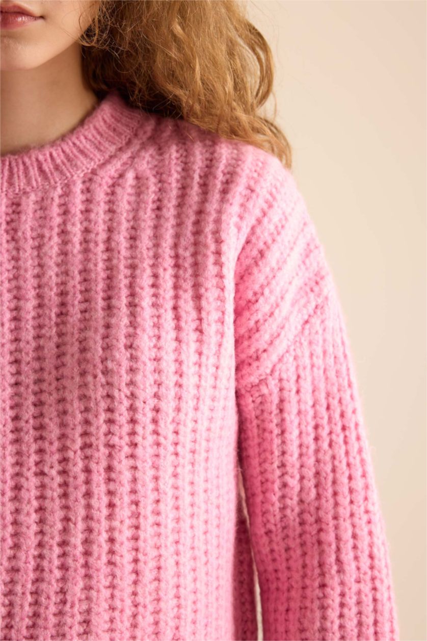Women Pink Oversize Fit Knitwear Pullover