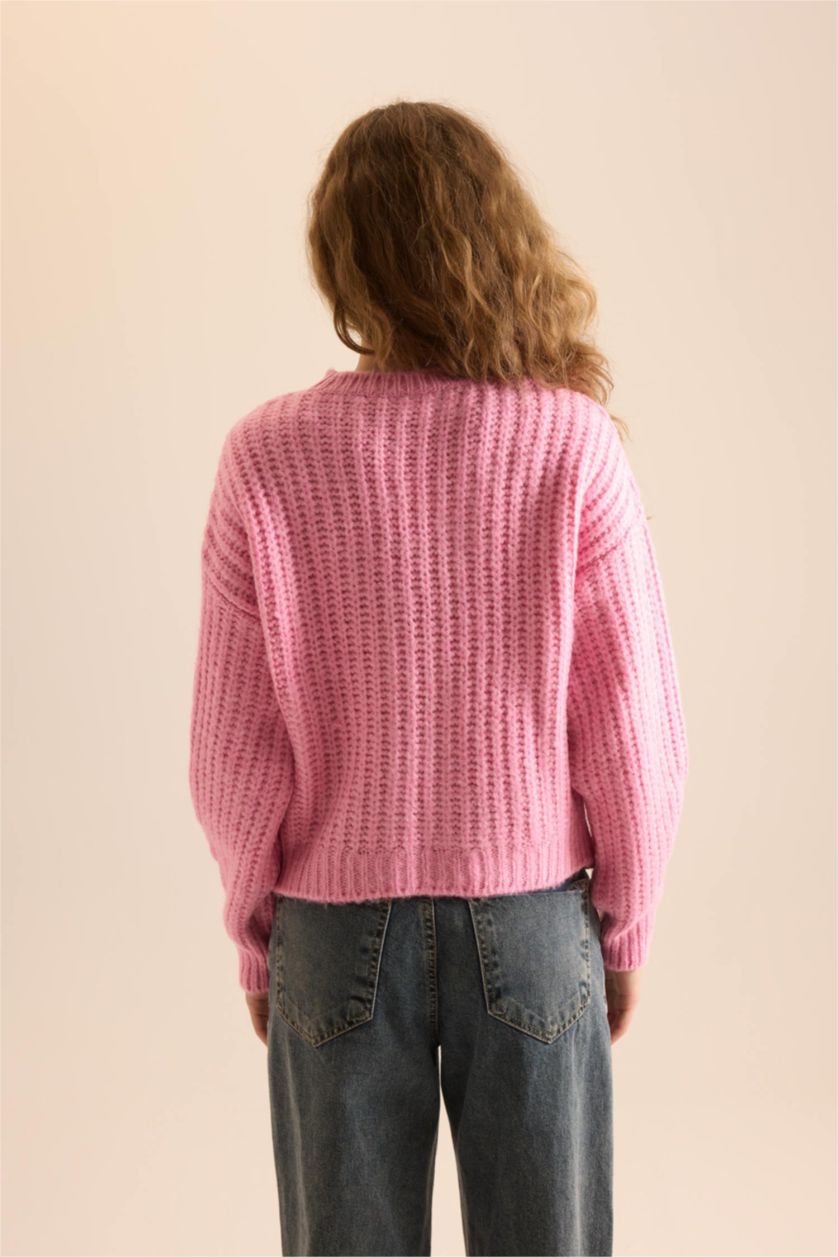 Women Pink Oversize Fit Knitwear Pullover
