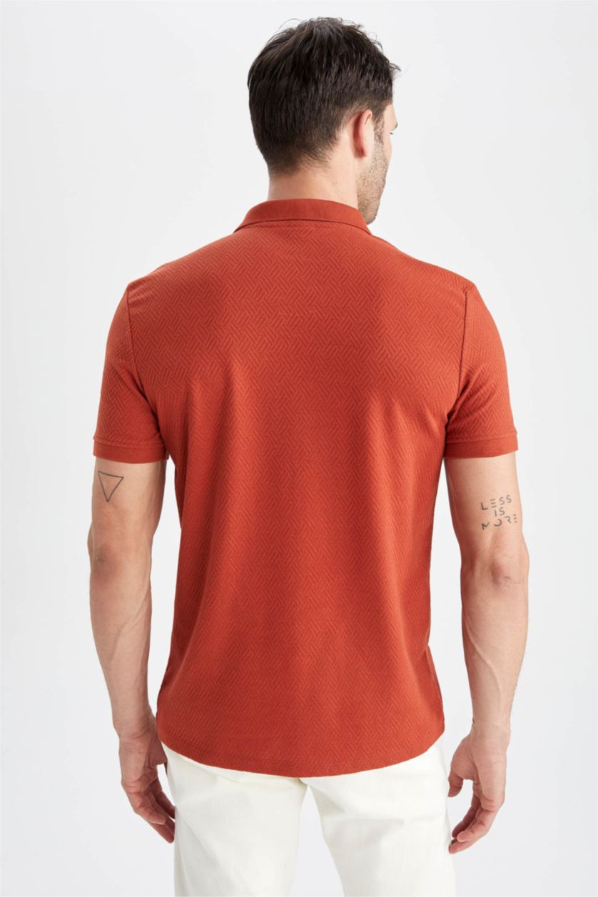 رجالي برتقالي Modern Fit Short Sleeve Polo T-Shirt