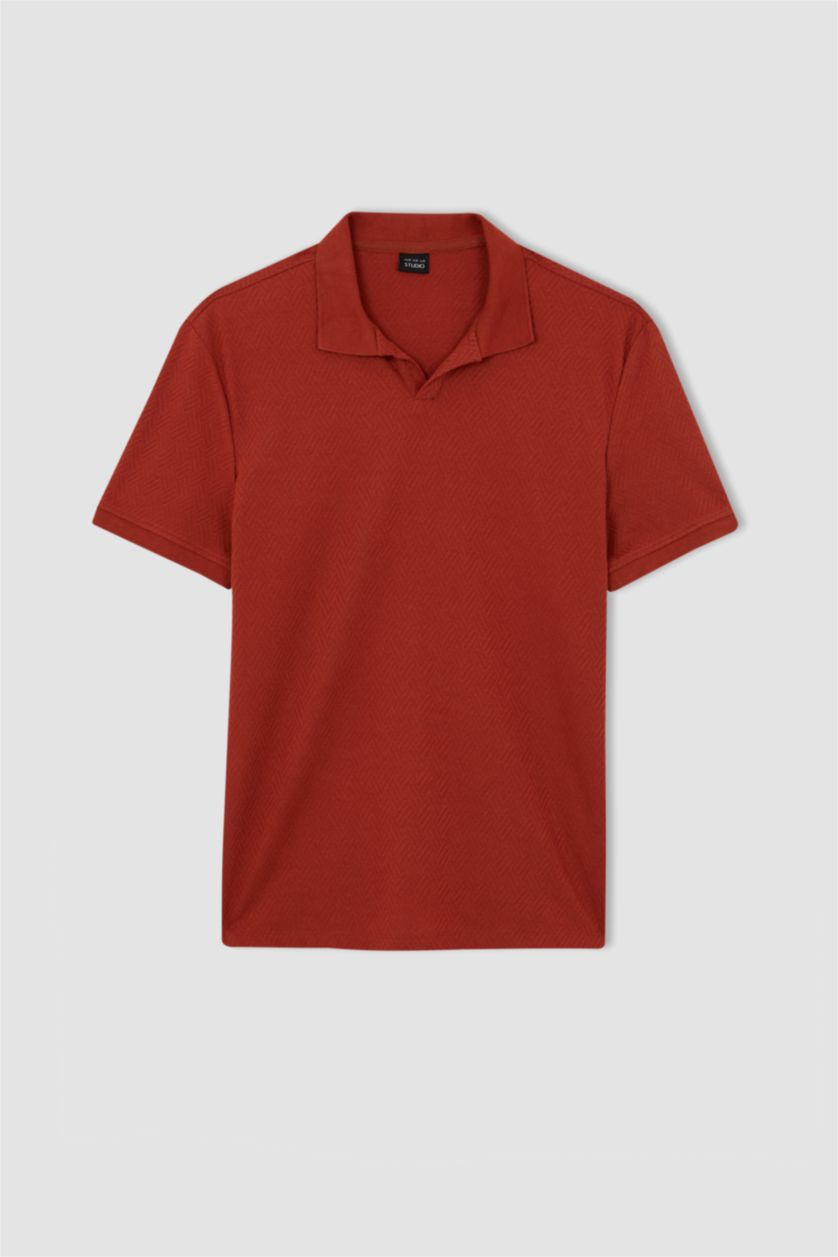 رجالي برتقالي Modern Fit Short Sleeve Polo T-Shirt