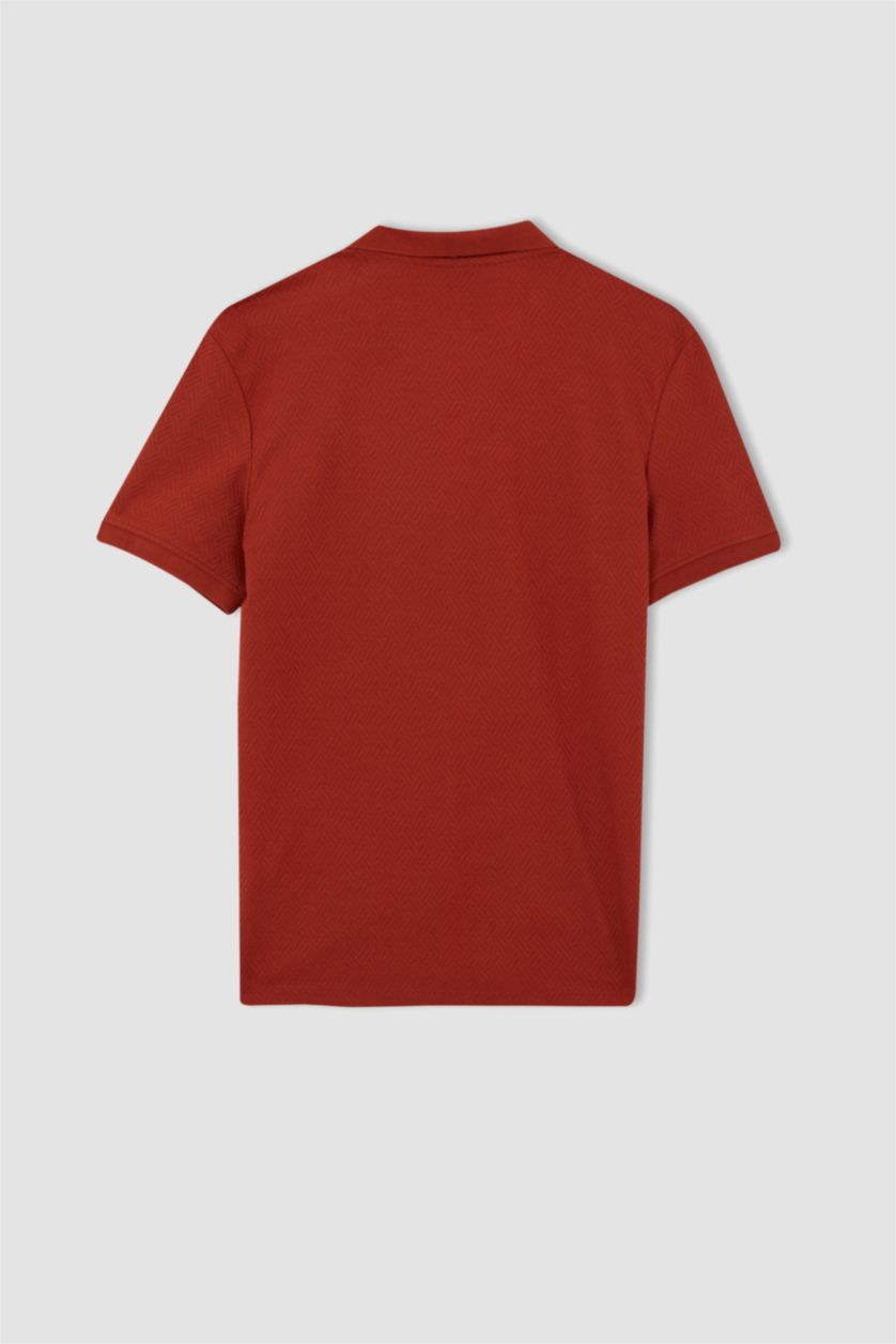 رجالي برتقالي Modern Fit Short Sleeve Polo T-Shirt