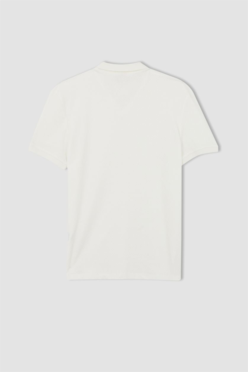 رجالي اوف وايت تي شيرت بولو نص كم بيزك مودرن فيت