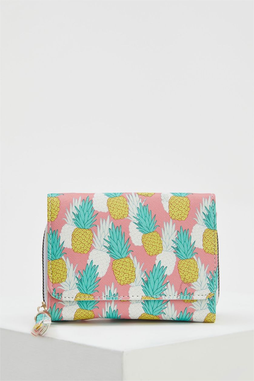 WOMAN Karma Women's Pineapple Patterned Faux Leather Wallet