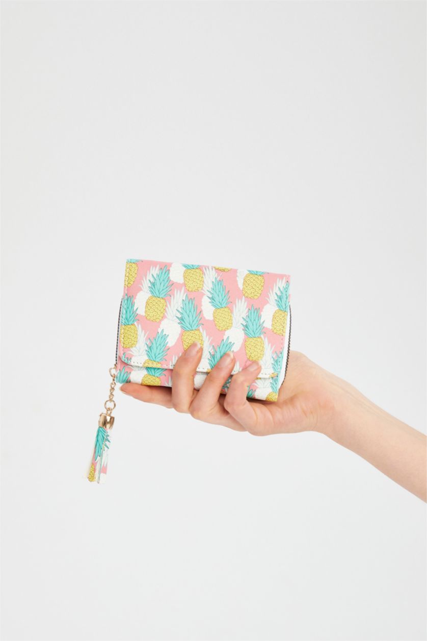 WOMAN Karma Women's Pineapple Patterned Faux Leather Wallet