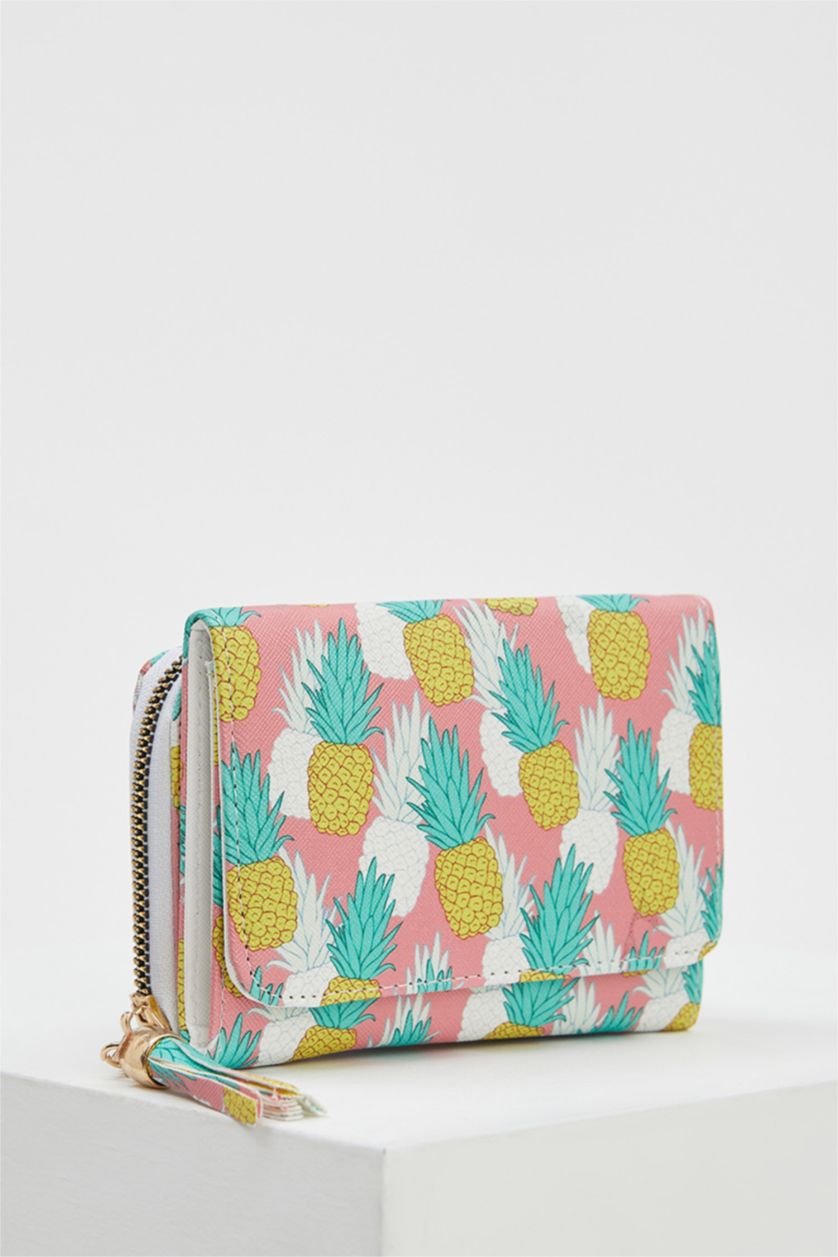 WOMAN Karma Women's Pineapple Patterned Faux Leather Wallet