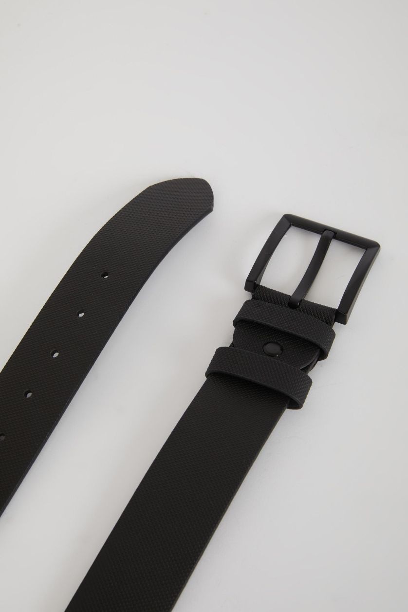 رجال أسود حزام جان عريض من الجلد الصناعي للرجال