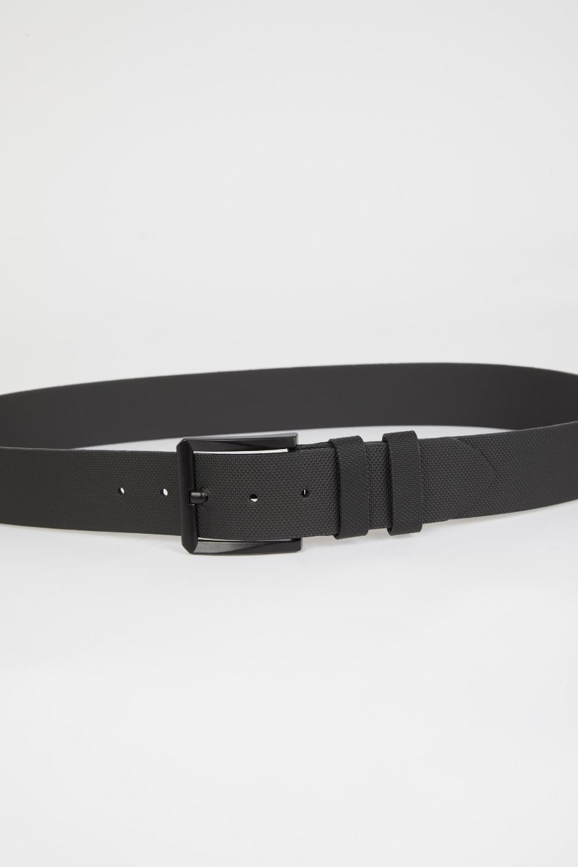 رجال أسود حزام جان عريض من الجلد الصناعي للرجال